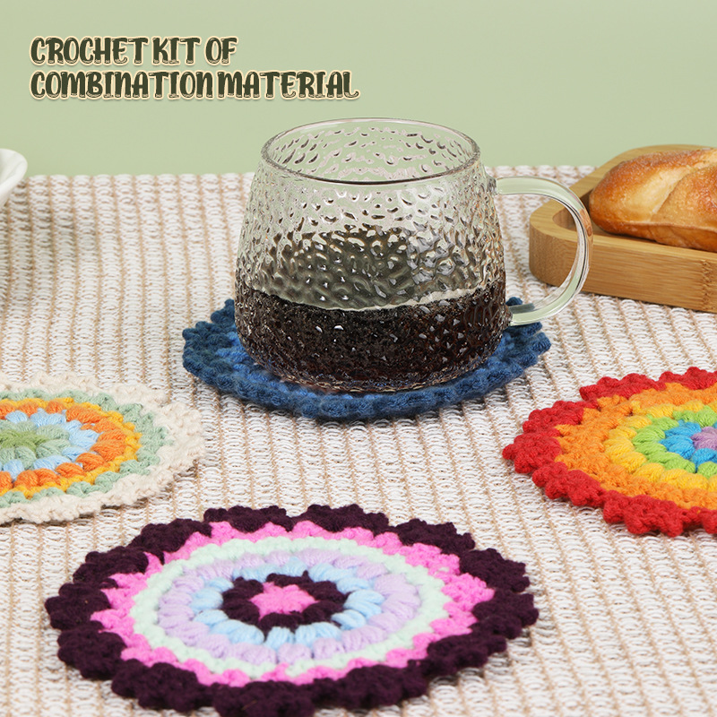 Coaster Crochet Kit For Beginners - 4 PCS