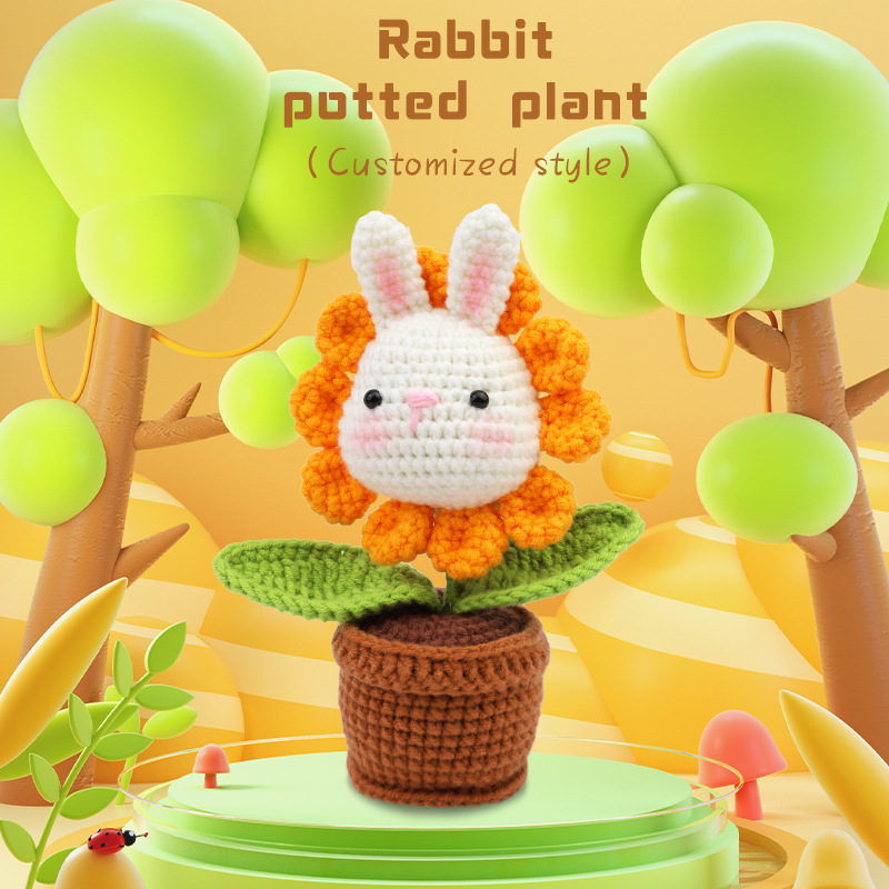 Crochet Kit For Beginners - Rabbit Potted Plant